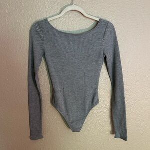 Gray Long Sleeve Bodysuit